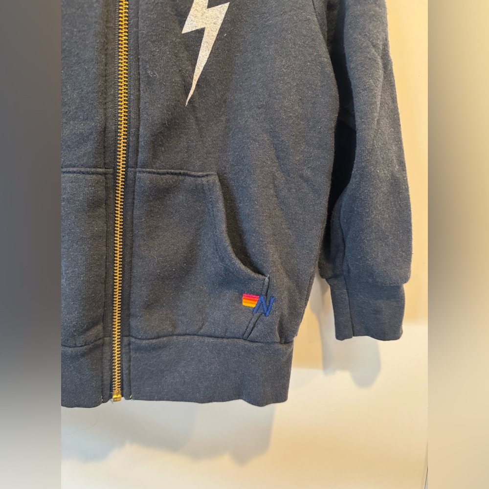 Aviator Nation - KIDS BOLT PRINT ZIP HOODIE - Navy // White - Picture 4 of 6